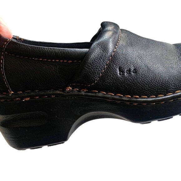 B.O.C. by BORN Black Leather Peggy Clogs Women’s Size 7 - Picture 3 of 8